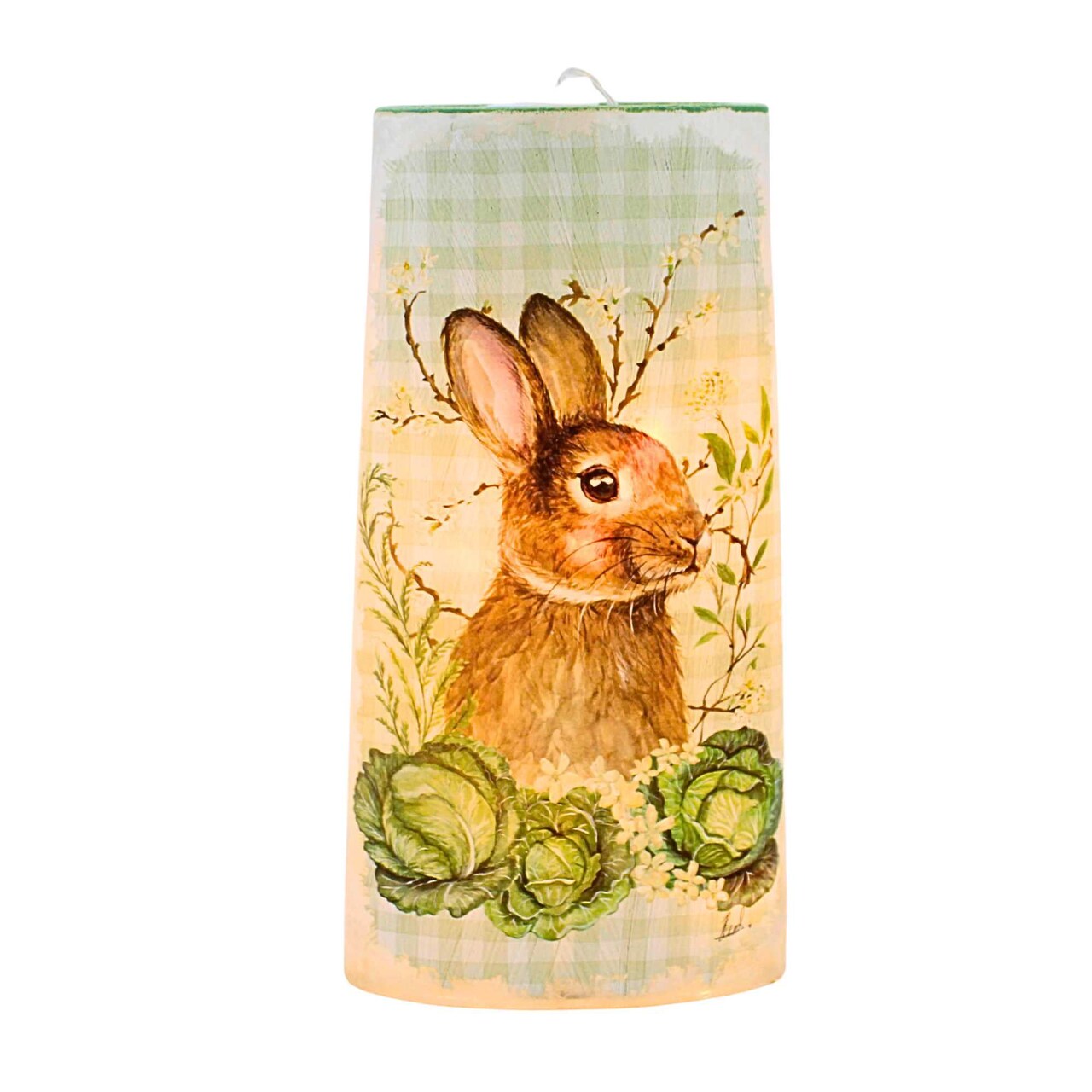 Stony Creek 10.0 Inch Spring Bunnies Pre-Lit Glass Vase Easter Lighted Glass Accent , Timer Led Spring